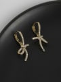 thumb Brass Cubic Zirconia Bowknot Dainty Stud Earring 1
