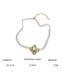 thumb Brass Synthetic Crystal Flower Bohemia Beaded Necklace 2