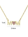 thumb Brass Cubic Zirconia Heart Dainty Letter MOM Pendant Necklace 2