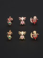 thumb Brass Cubic Zirconia Animal Cute Stud Earring(Single-Only One) 3