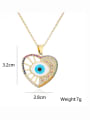thumb Brass Cubic Zirconia Enamel Eye of Evil  Vintage Heart Pendant  Necklace 3