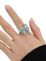 thumb Brass Resin Butterfly Vintage Band Ring 1
