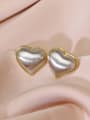 thumb Brass Smooth Heart Minimalist Stud Earring 0