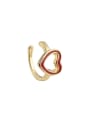 thumb Brass Enamel Heart Minimalist Single Ear clip (Single Only One) 2