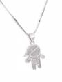 thumb Brass Cubic Zirconia boy and girl Cute Necklace 4