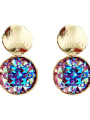 thumb Mixed Metal Crystal Multi Color Round Trend Drop Earring 0