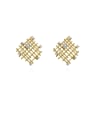 thumb Copper Imitation Pearl Hollow Geometric Minimalist Stud Trend Korean Fashion Earring 0