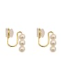 thumb Brass Freshwater Pearl Geometric Minimalist Clip Earring 3