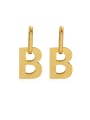 thumb Brass Hollow Smooth Letter Vintage Huggie Trend Korean Fashion Earring 0