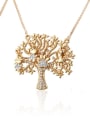 thumb Brass Cubic Zirconia Tree Trend Necklace 2