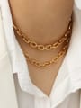 thumb Brass Geometric Vintage Hollow Chain Necklace 1