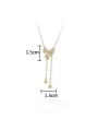 thumb Brass Cubic Zirconia Bowknot Dainty Necklace 2