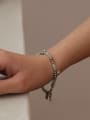 thumb Titanium Steel Natural Stone Geometric Vintage Handmade Beaded Bracelet 1