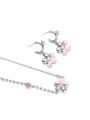 thumb Brass Cubic Zirconia Enamel Cute Flower  Earring and Necklace Set 0