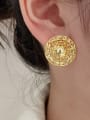 thumb Brass Hollow Round Vintage Stud Earring 1