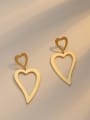 thumb Copper with hollow heart-shaped pendant Trend Korean Fashion Earrings 1