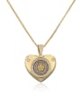 thumb Brass Cubic Zirconia  Vintage Heart Pendant Necklace 0