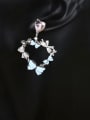 thumb Brass Cubic Zirconia  Love Heart  Bow Luxury Cluster Earring 1