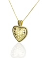 thumb Brass Hollow Heart  Vintage  Pendant Necklace 1