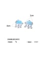 thumb Brass Resin Cloud Water Drop Trend Stud Earring 2