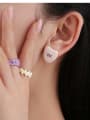 thumb Alloy Enamel Heart Cute Stud Earring 3