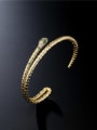 thumb Brass Cubic Zirconia Snake Vintage Cuff Bangle 1