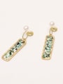 thumb Brass Glass Stone Geometric Ethnic Drop Trend Korean Fashion Earring 1