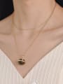 thumb Brass Tiger Eye  Vintage Geometric Earring and Necklace Set 1