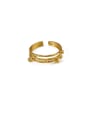 thumb Brass Bead Round Vintage Stackable Ring 2