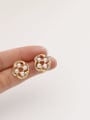 thumb Brass Imitation Pearl Geometric Vintage Stud Trend Korean Fashion Earring 0