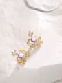 thumb Brass Cubic Zirconia Enamel Crown Cute Stud Earring 3