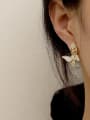 thumb Brass Shell Butterfly Cute Stud Trend Korean Fashion Earring 1