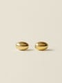 thumb Brass Smooth Oval Minimalist Stud Earring 0