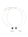 thumb Brass Enamel Minimalist Heart Earring and Necklace Set 3