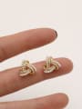 thumb Brass Imitation Pearl Triangle Ethnic Stud Trend Korean Fashion Earring 2