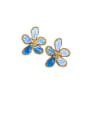 thumb Alloy   Glass stone Flower Minimalist Stud Earring 0