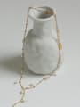 thumb Brass Cubic Zirconia Tassel Vintage Lariat Necklace 3