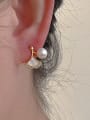 thumb Brass Shell Geometric Minimalist Drop Earring 2