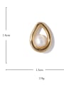 thumb Brass Imitation Pearl Water Drop Vintage Stud Earring 3