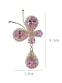 thumb Brass Cubic Zirconia Multi Color Flower Luxury Cluster Earring 3