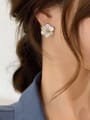 thumb Brass Enamel Flower Dainty Stud Earring 1
