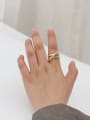 thumb Copper Smooth Cross Minimalist Free Size Band Fashion Ring 1