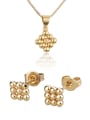 thumb Brass Vintage Geometric Brass Bead Earring and Necklace Set 0