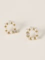 thumb Brass Imitation Pearl Geometric Minimalist Stud Trend Korean Fashion Earring 2