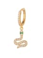 thumb Brass Cubic Zirconia Snake Vintage Single Earring(Single -Only One) 4