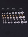 thumb Stainless steel Cubic Zirconia Round Hip Hop Stud Earring 0