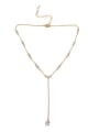 thumb Copper Alloy Cubic Zirconia White Trend Lariat Necklace 1