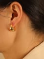 thumb Brass Smooth Geometric Minimalist Stud Trend Korean Fashion Earring 1
