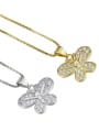 thumb Brass Cubic Zirconia Butterfly Cute Necklace 0