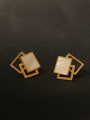 thumb Titanium Shell Geometric Minimalist Stud Earring 2